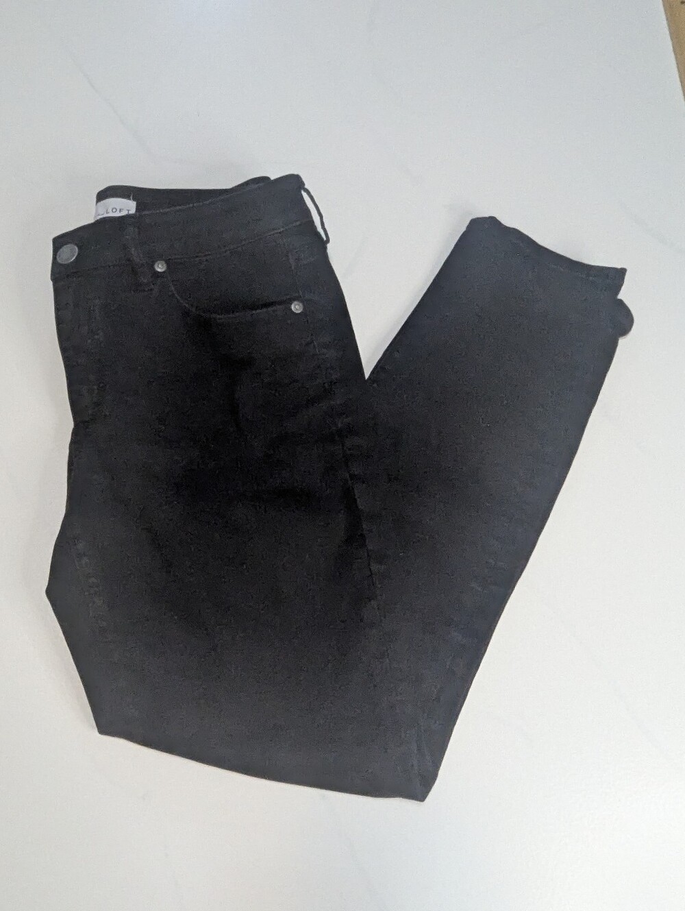 LOFT Curvy Skinny Black Jeans Size 28 / 6 Slim Pockets Stretch Denim